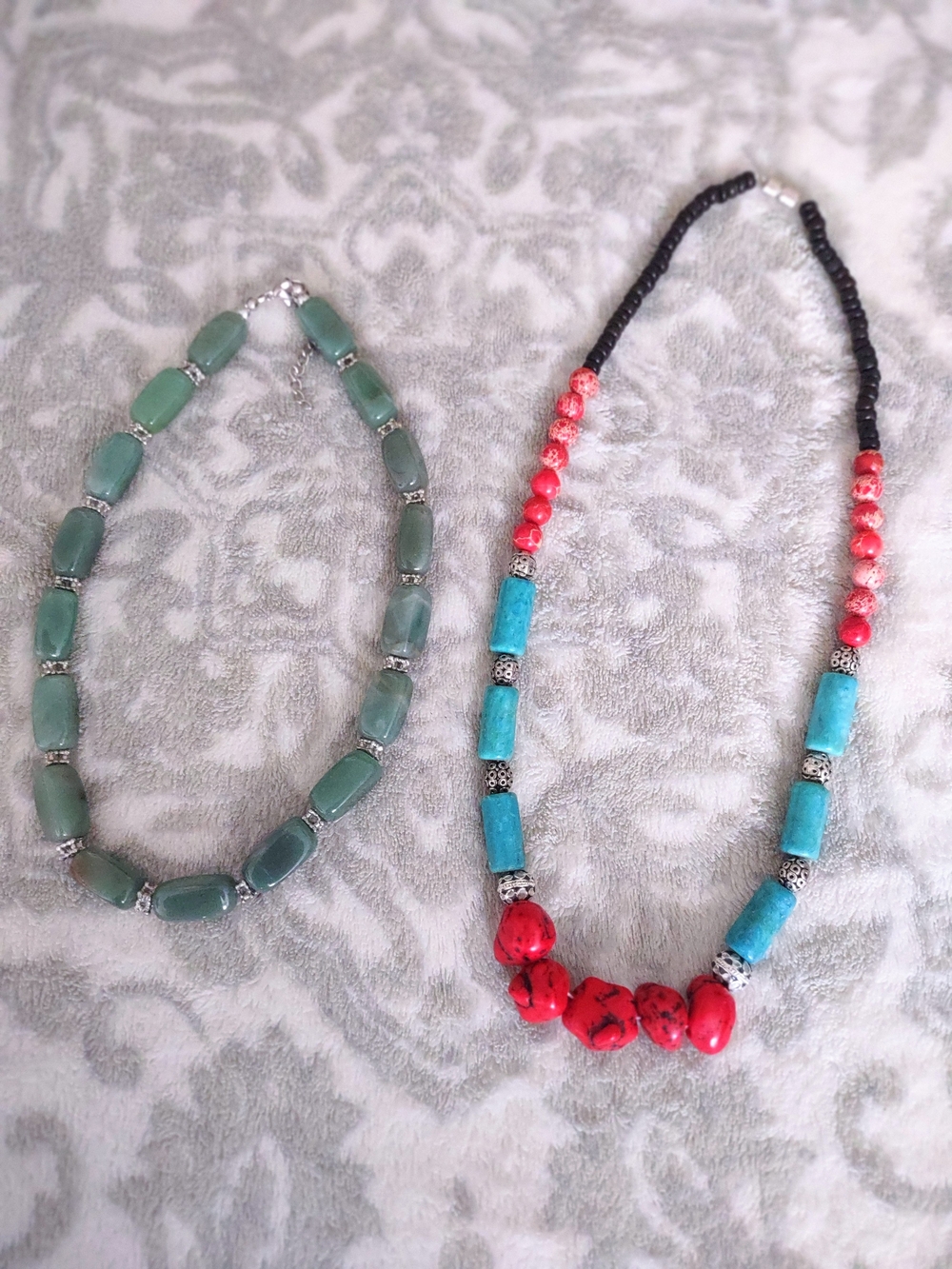 2 Beautiful Natural Gemstone Necklaces